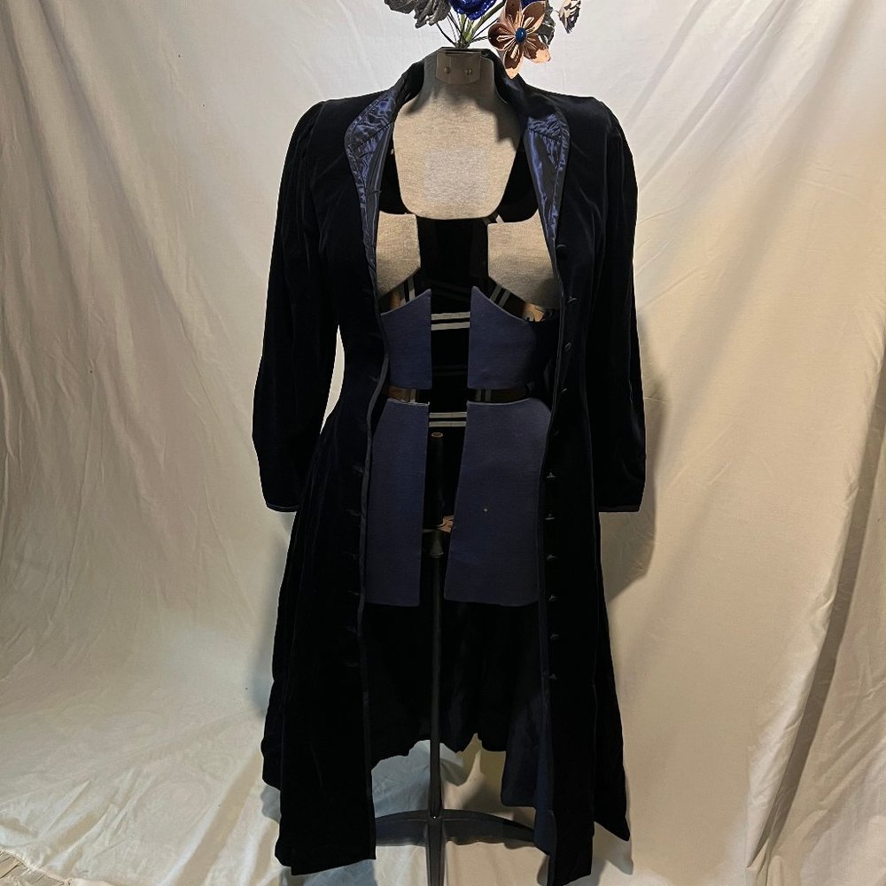 Vintage Blue Velvet Coat